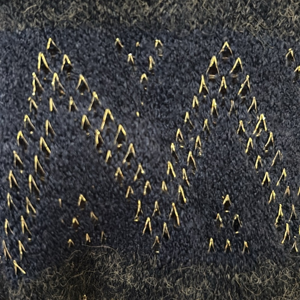 Blue and Gold Patterned Sweater, Sz L - Picture 7 of 7